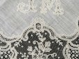 画像6: アンティーク ポワンドガーズ  結婚式のハンカチ 【JM】イニシャル刺繍入り【ポワン・ド・ガーズ】  (6)