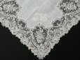 画像2: アンティーク ポワンドガーズ  結婚式のハンカチ 【JM】イニシャル刺繍入り【ポワン・ド・ガーズ】  (2)
