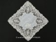 画像1: アンティーク ポワンドガーズ  結婚式のハンカチ 【JM】イニシャル刺繍入り【ポワン・ド・ガーズ】  (1)
