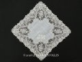 アンティーク ポワンドガーズ  結婚式のハンカチ 【JM】イニシャル刺繍入り【ポワン・ド・ガーズ】 