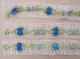 画像3: アンティーク シルク製 薔薇のロココトリム ブルーグレイ＆コバルトブルー ロココリボン  (3)
