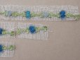 画像5: アンティーク シルク製 薔薇のロココトリム ブルーグレイ＆コバルトブルー ロココリボン  (5)