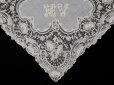 画像4: アンティーク ポワンドローズ  結婚式のハンカチ 【MV】イニシャル刺繍入り 【ポワン・ド・ローズ】　【ポワン・ド・ガーズ】  (4)