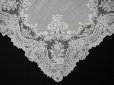 画像3: アンティーク ポワンドガーズ  結婚式のハンカチ 【RM】イニシャル刺繍入り【ポワン・ド・ガーズ】  (3)