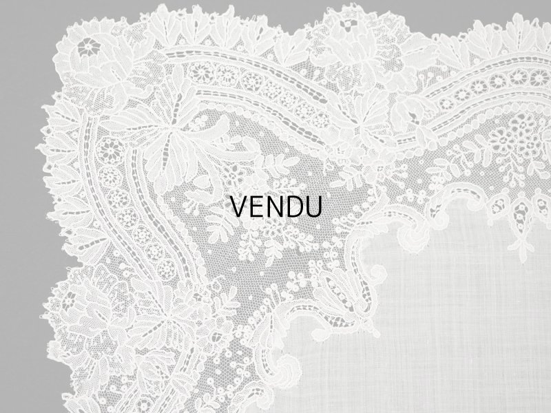 画像11: アンティーク ポワンドガーズ  結婚式のハンカチ 【RM】イニシャル刺繍入り【ポワン・ド・ガーズ】 