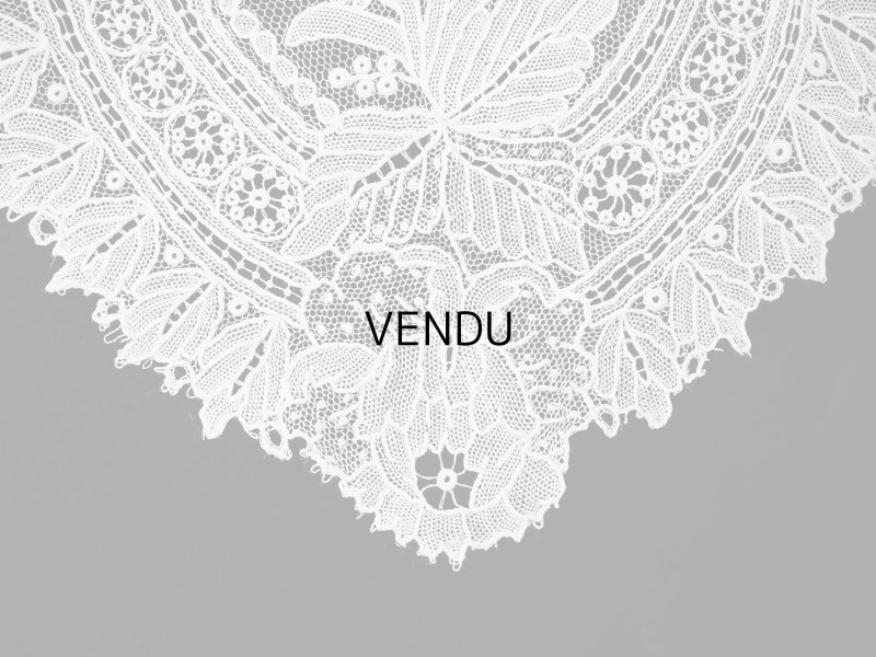 画像8: アンティーク ポワンドガーズ  結婚式のハンカチ 【RM】イニシャル刺繍入り【ポワン・ド・ガーズ】 