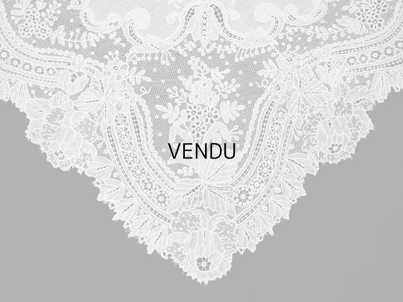 画像5: アンティーク ポワンドガーズ  結婚式のハンカチ 【RM】イニシャル刺繍入り【ポワン・ド・ガーズ】 