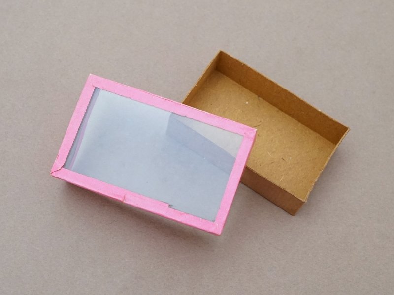 画像5: ＊蚤の市＊アンティーク ガラスの蓋の紙箱 ピンク