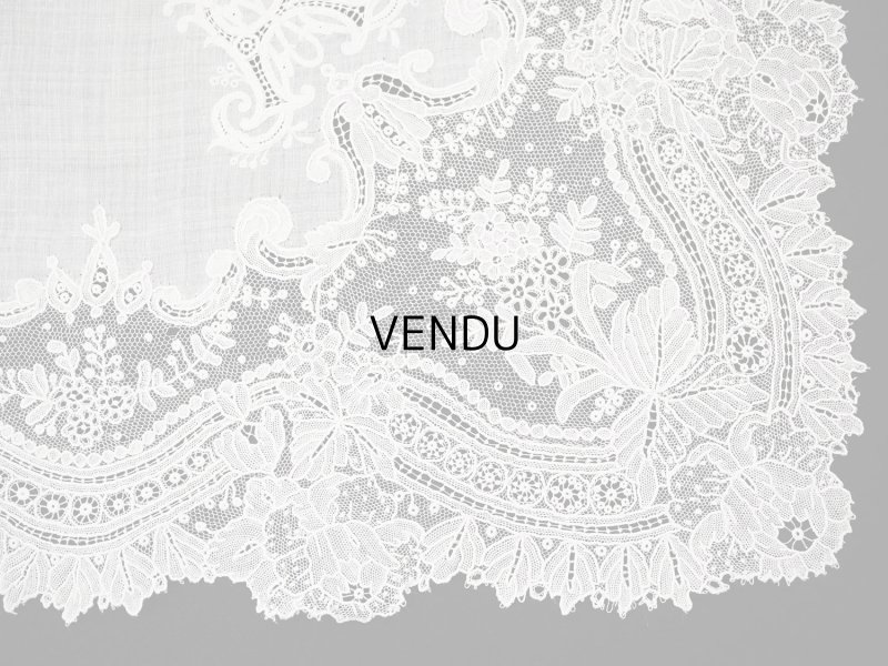 画像14: アンティーク ポワンドガーズ  結婚式のハンカチ 【RM】イニシャル刺繍入り【ポワン・ド・ガーズ】 