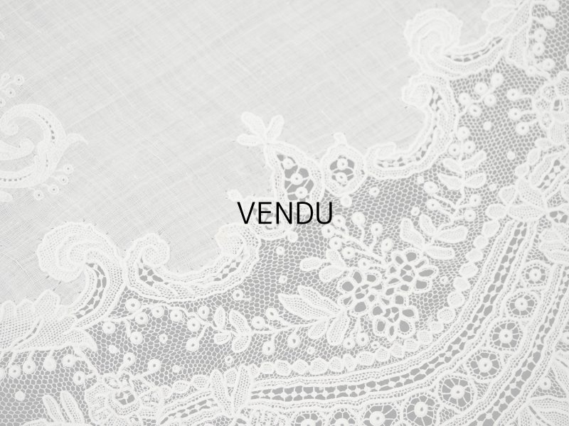 画像9: アンティーク ポワンドガーズ  結婚式のハンカチ 【RM】イニシャル刺繍入り【ポワン・ド・ガーズ】 