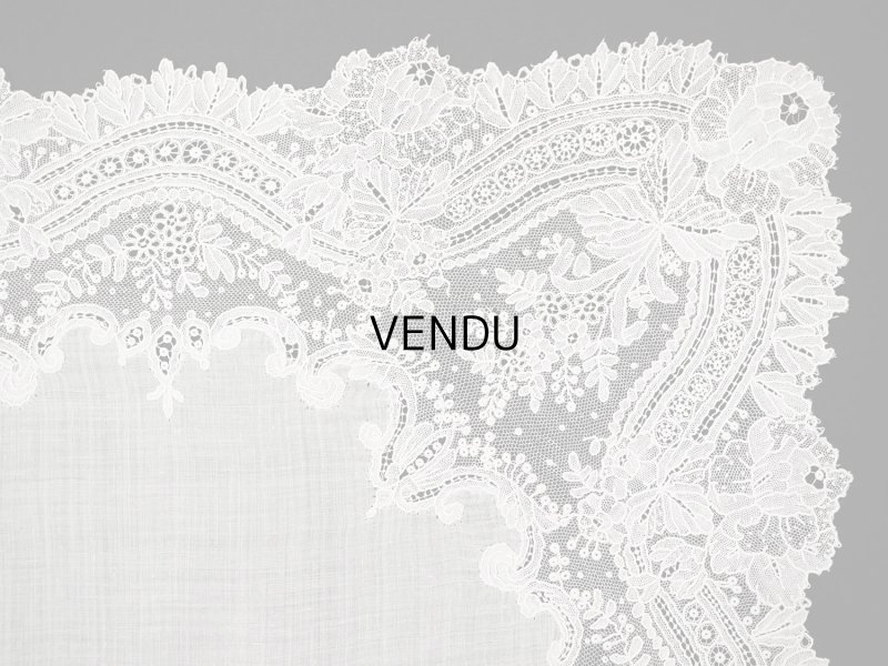 画像12: アンティーク ポワンドガーズ  結婚式のハンカチ 【RM】イニシャル刺繍入り【ポワン・ド・ガーズ】 