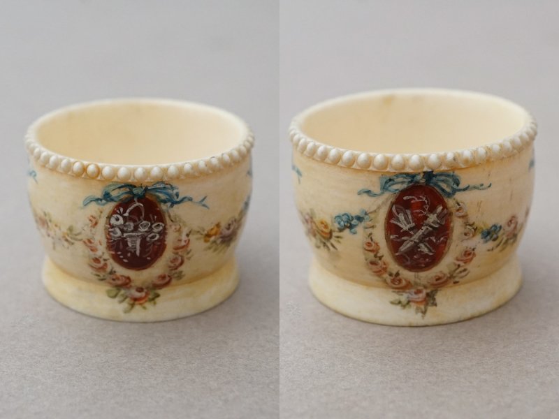 画像5: ＊蚤の市＊アンティーク キャビア用 小さなポット＆スプーンのセット