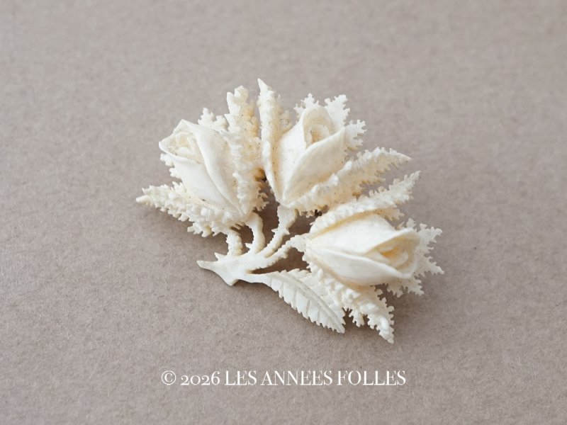 画像1: ＊蚤の市＊アンティーク 薔薇のブローチ