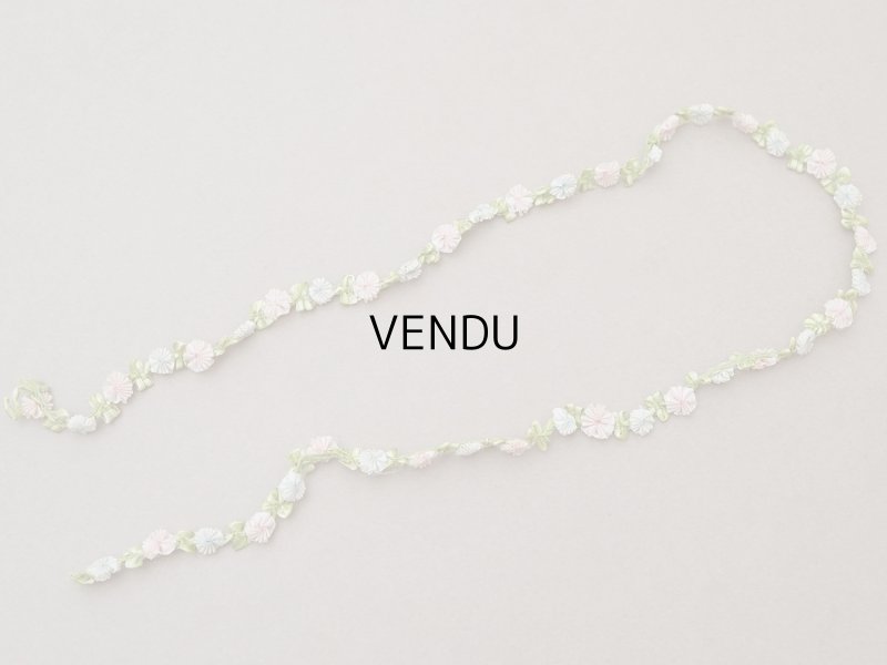 画像3: 【セール対象外】【クーポン対象外】アンティーク シルク製 薔薇のロココトリム パウダーピンク＆パウダーブルー ロココリボン 60cm