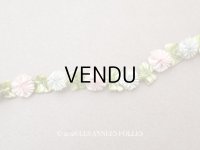 【セール対象外】【クーポン対象外】アンティーク シルク製 薔薇のロココトリム パウダーピンク＆パウダーブルー ロココリボン 60cm