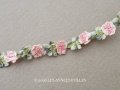 アンティーク シルク製 薔薇のロココトリム ピンク ロココリボン 28cm