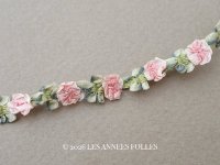 アンティーク シルク製 薔薇のロココトリム ピンク ロココリボン 28cm