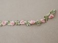 画像6: アンティーク シルク製 薔薇のロココトリム ピンク ロココリボン 28cm (6)