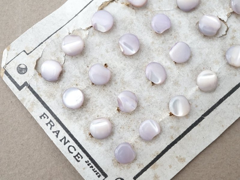 画像3: アンティーク マザーオブパール製 ボタン ホワイトパープル 6.5mm 24ピース シェルボタン 