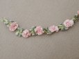 画像3: アンティーク シルク製 薔薇のロココトリム ピンク ロココリボン 28cm (3)