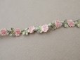 画像5: アンティーク シルク製 薔薇のロココトリム ピンク ロココリボン 28cm (5)