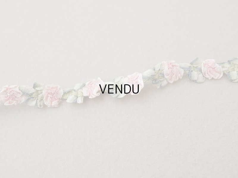 画像5: アンティーク シルク製 薔薇のロココトリム ピンク ロココリボン 28cm
