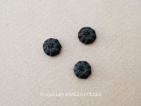 アンティーク シルク製 くるみボタン 9mm 黒 3ピースのセット 