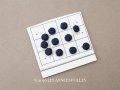 アンティーク シルク製 くるみボタン 6.5mm ダークブルー 11ピースのセット 
