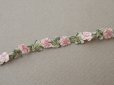 画像4: アンティーク シルク製 薔薇のロココトリム ピンク ロココリボン 28cm (4)