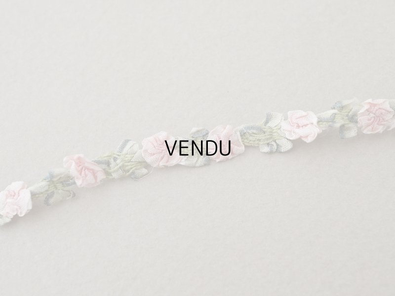 画像4: アンティーク シルク製 薔薇のロココトリム ピンク ロココリボン 28cm