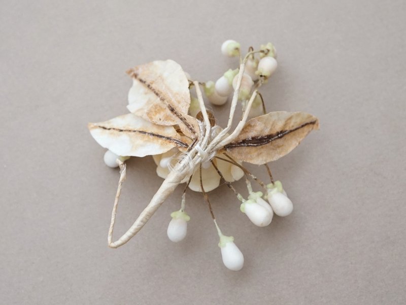 画像8: 1900年頃 アンティーク ワックスフラワー 薔薇のティアラ＆ブートニア ウェディング 結婚式