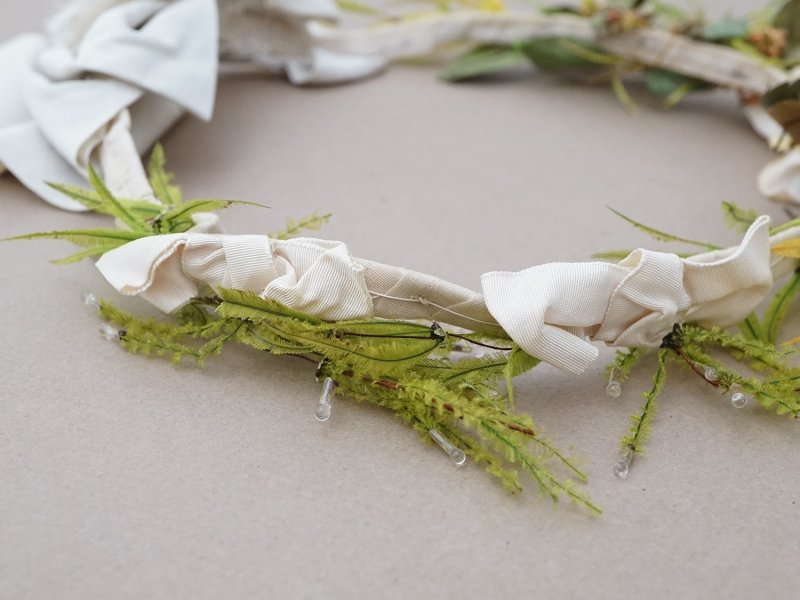 画像4: ＊蚤の市＊19世紀 アンティーク ナポレオン3世時代 布花のヘッドリース