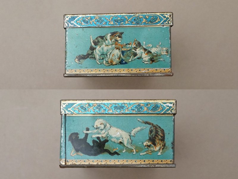 画像4: 19世紀 アンティーク 子猫たち ラングドシャのメタル缶 LANGUES DE CHAT- MAISON MATHE -