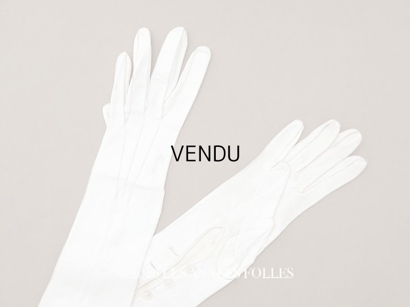 画像1: ＊蚤の市＊アンティーク ウェディング用グローブ 本革製 ギャラリーラファイエット百貨店