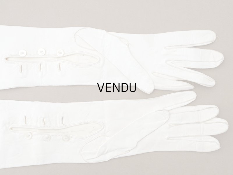 画像2: ＊蚤の市＊アンティーク ウェディング用グローブ 本革製 ギャラリーラファイエット百貨店