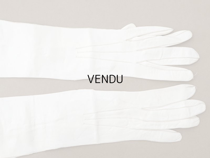 画像4: ＊蚤の市＊アンティーク ウェディング用グローブ 本革製 ギャラリーラファイエット百貨店