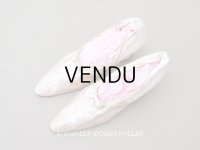 ＊蚤の市＊1900年頃 アンティーク ウェディングシューズ パウダーピンクのシルクサテン - AU LOUVRE -