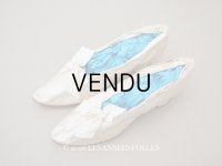 ＊蚤の市＊1900年頃 アンティーク ウェディングシューズ オフホワイトのシルクサテン 