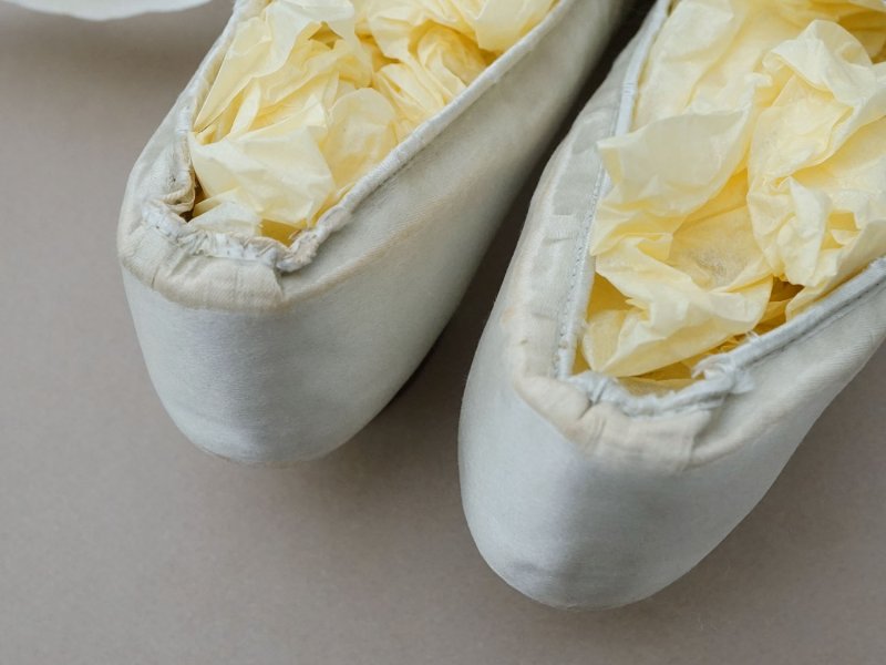 画像8: 1900年頃 アンティーク ウェディング シューズ パウダーブルー