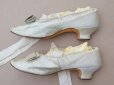 画像4: 1900年頃 アンティーク ウェディング シューズ パウダーブルー (4)