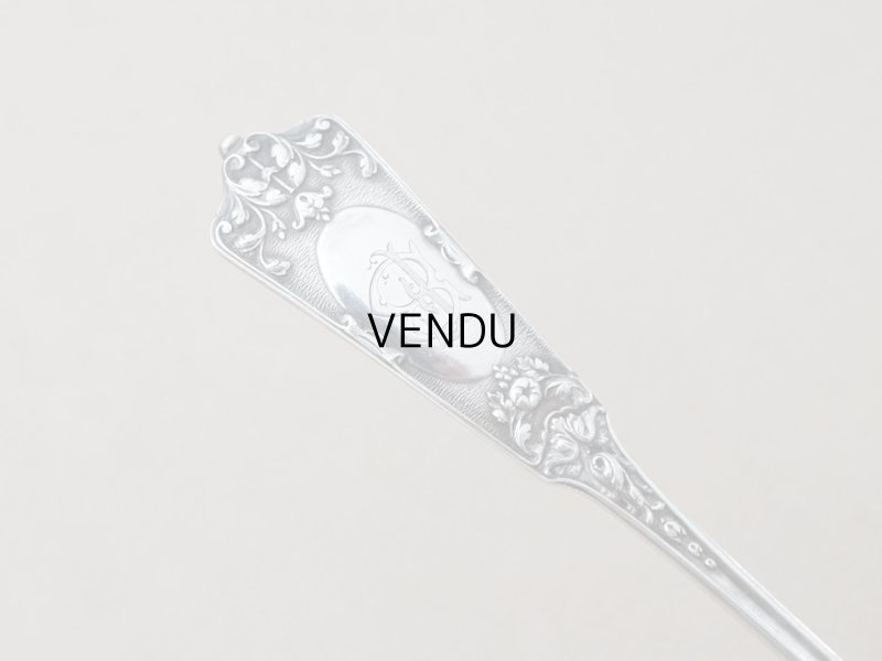 画像6: 19世紀末 アンティーク シルバー製 シュガースプーン 花模様 シルバー950