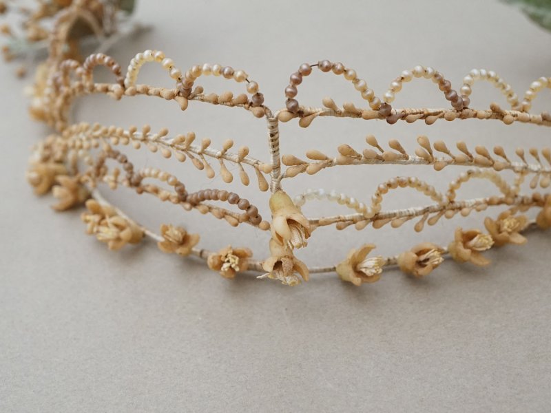 画像6: ＊蚤の市＊アンティーク ワックスフラワーのティアラ ウェディング