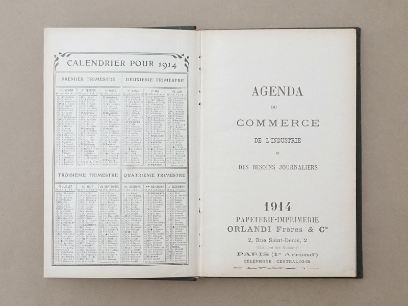 画像6: ＊蚤の市＊1914年 アンティーク 未使用の手帳 スケジュール帳 AGENDA 1914