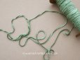 画像1: アンティーク  刺繍用 シルク製 ベルベットの紐  シュニーユ シェニール グリーン 20m  (1)