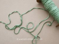 アンティーク  刺繍用 シルク製 ベルベットの紐  シュニーユ シェニール グリーン 20m 