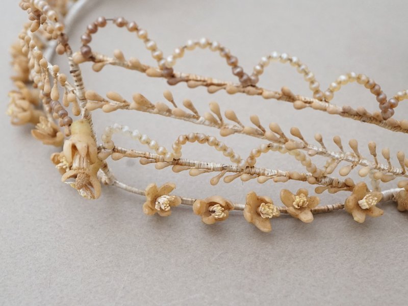 画像5: ＊蚤の市＊アンティーク ワックスフラワーのティアラ ウェディング