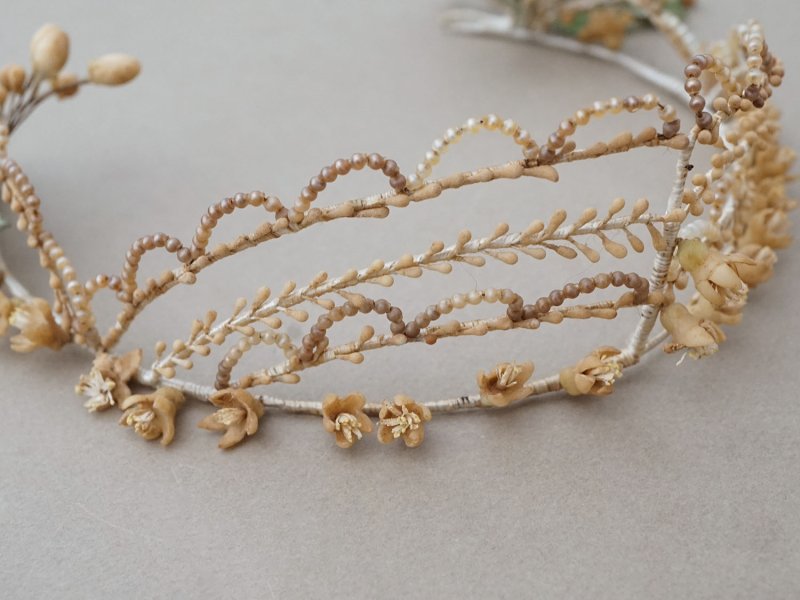 画像7: ＊蚤の市＊アンティーク ワックスフラワーのティアラ ウェディング