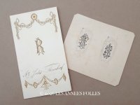 ＊蚤の市＊アンティーク メニューカード＆モノグラムのデザイン画