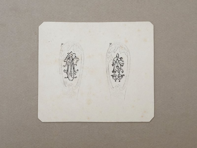 画像4: ＊蚤の市＊アンティーク メニューカード＆モノグラムのデザイン画