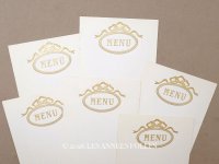 未使用 アンティーク 6枚セット メニューカード  MENU ルイ16世スタイル 